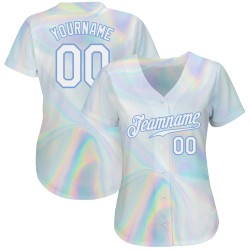 Custom 3D Pattern Design Abstract Trendy Holographic Vaporwave Style Authentic Baseball Jersey Custom 3D Pattern Design Abstract Trendy Holographic Vaporwave Style Authentic Baseball Jersey