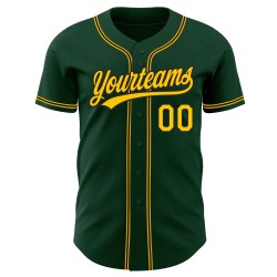 Green Authentic Baseball Custom Gold-Black Jersey Green Authentic Baseball Custom Gold-Black Jersey
