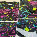 Custom Graffiti Pattern Black-Pink 3D Neon Splatter Authentic Baseball Jersey Custom Graffiti Pattern Black-Pink 3D Neon Splatter Authentic Baseball Jersey