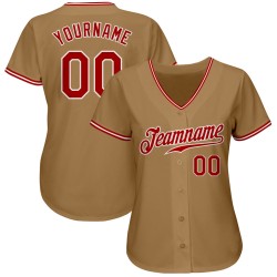 Gold Authentic Old Jersey Baseball Custom Red-White Gold Authentic Old Jersey Baseball Custom Red-White