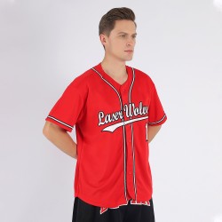 Custom Red White-Black Baseball Jersey Custom Red White-Black Baseball Jersey