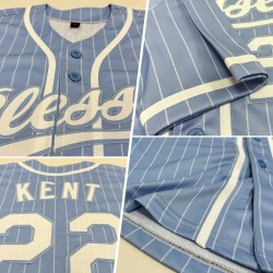 Custom Light Blue White Pinstripe White Authentic Baseball Jersey Custom Light Blue White Pinstripe White Authentic Baseball Jersey